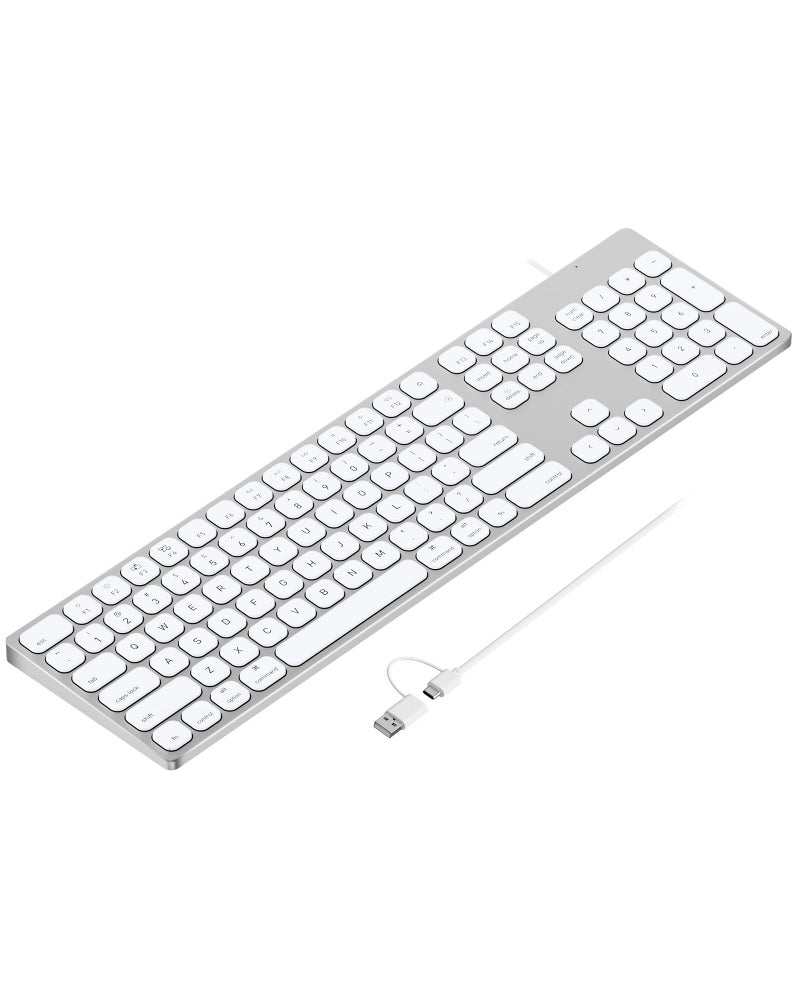 9H Aluminum USB Wired Keyboard with Numeric Keypad for Mac Pro, Mini Mac, iMac, iMac Pro, MacBook Pro/Air, Laptop and PC Computer - Image 1